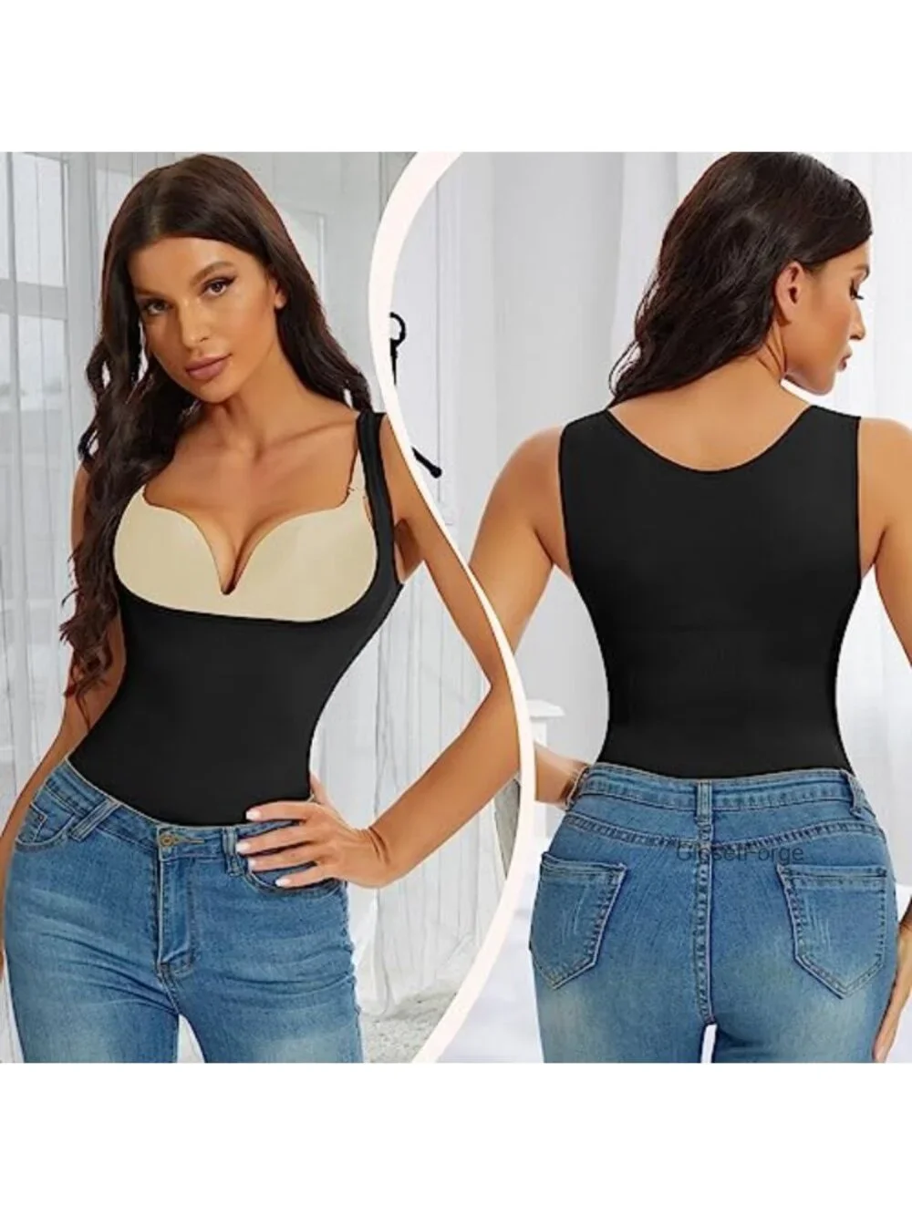 Women's Nylon Spandex Tummy Control Shapewear Compression Tank Top